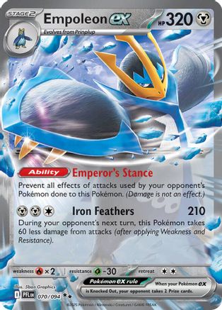 Empoleon ex (070/094) - Holofoil ME02 Phantasmal Flames - Double Rare