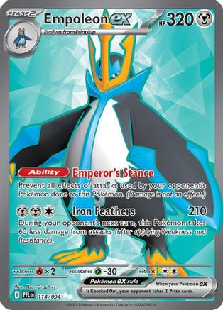 Empoleon ex (114/094) - Holofoil ME02 Phantasmal Flames - Ultra Rare