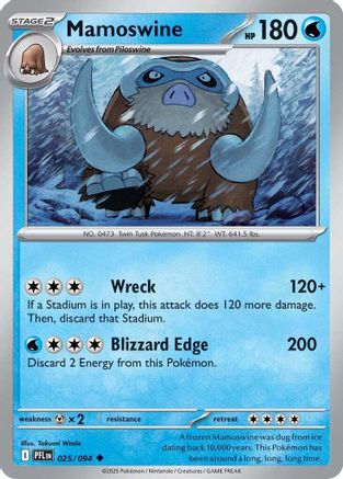 Mamoswine (025/094) - Reverse Holofoil ME02 Phantasmal Flames - Uncommon