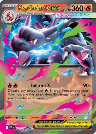 Mega Charizard X ex (013/094) - Holofoil ME02 Phantasmal Flames - Double Rare