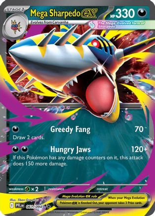 Mega Sharpedo ex (061/094) - Holofoil ME02 Phantasmal Flames - Double Rare