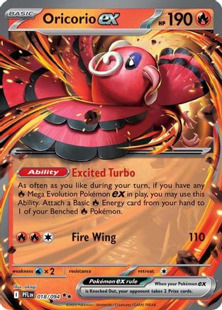 Oricorio ex (018/094) - Holofoil ME02 Phantasmal Flames - Double Rare