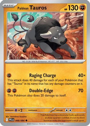 Paldean Tauros (048/094) - Reverse Holofoil ME02 Phantasmal Flames - Uncommon