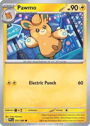 Pawmo (033/094) - Reverse Holofoil ME02 Phantasmal Flames - Common