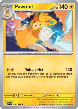 Pawmot (034/094) - Holofoil ME02 Phantasmal Flames - Rare