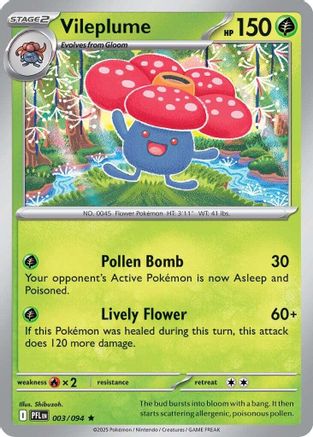 Vileplume (003/094) - Reverse Holofoil ME02 Phantasmal Flames - Rare