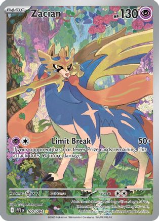 Zacian (100/094) - Holofoil ME02 Phantasmal Flames - Illustration Rare