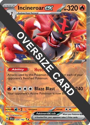 Incineroar ex (034/162) - Holofoil Jumbo Cards - Double Rare