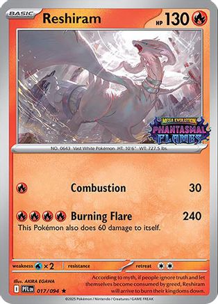 Reshiram (Phantasmal Flames Stamped) (017 - Holofoil Miscellaneous Cards & Products - Rare