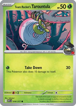 Team Rocket's Tarountula (018) - Reverse Holofoil ME Ascended Heroes - Common