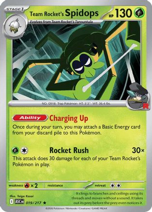Team Rocket's Spidops (019) - Reverse Holofoil ME Ascended Heroes - Rare