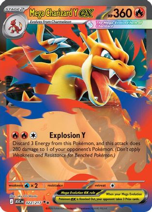 Mega Charizard Y ex (022/217) - Holofoil ME Ascended Heroes - Double Rare