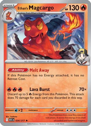 Ethan's Magcargo (024/217) - Reverse Holofoil ME Ascended Heroes - Rare