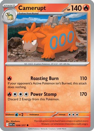 Camerupt (028) - Reverse Holofoil ME Ascended Heroes - Uncommon