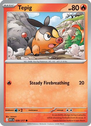Tepig (029) - Reverse Holofoil ME Ascended Heroes - Common