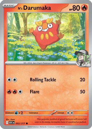 N's Darumaka (032) - Reverse Holofoil ME Ascended Heroes - Common