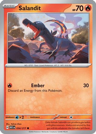 Salandit (034) - Reverse Holofoil ME Ascended Heroes - Common