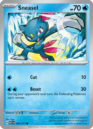 Sneasel (044) - Reverse Holofoil ME Ascended Heroes - Common
