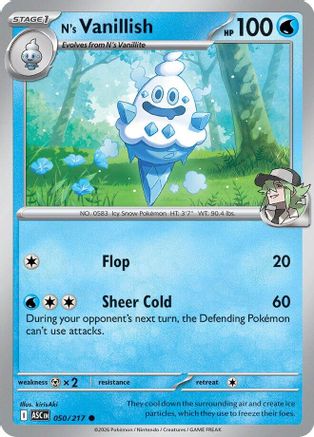 N's Vanillish (050) - Reverse Holofoil ME Ascended Heroes - Common