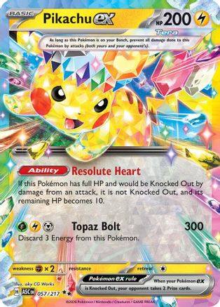 Pikachu ex (057/217) - Holofoil ME Ascended Heroes - Double Rare