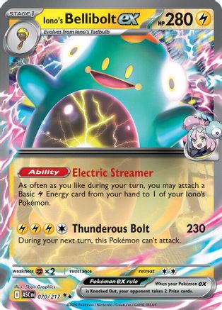 Iono's Bellibolt ex (070/217) - Holofoil ME Ascended Heroes - Double Rare