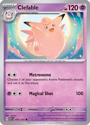Clefable (075) - Reverse Holofoil ME Ascended Heroes - Uncommon