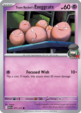 Team Rocket's  exeggcute (077) - Reverse Holofoil ME Ascended Heroes - Common