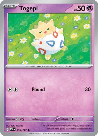 Togepi (080) - Reverse Holofoil ME Ascended Heroes - Common