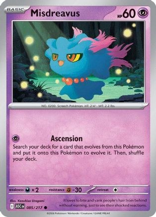 Misdreavus (085/217) - Reverse Holofoil ME Ascended Heroes - Common