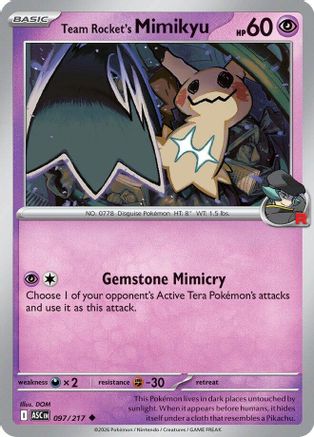Team Rocket's Mimikyu (097/217) - Reverse Holofoil ME Ascended Heroes - Uncommon