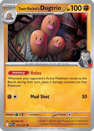Team Rocket's Dugtrio (101/217) ME Ascended Heroes - Uncommon