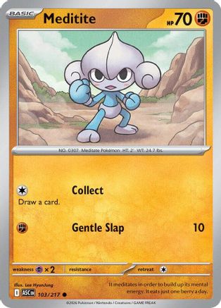 Meditite (103) - Reverse Holofoil ME Ascended Heroes - Common