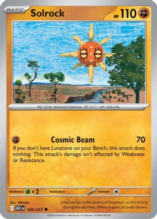 Solrock (106) - Reverse Holofoil ME Ascended Heroes - Uncommon