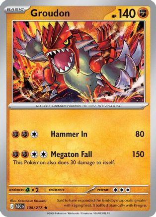 Groudon (108) - Holofoil ME Ascended Heroes - Rare