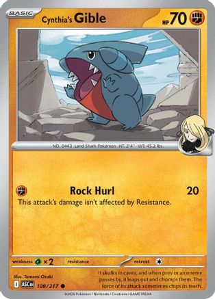 Cynthia's Gible (109) ME Ascended Heroes - Common