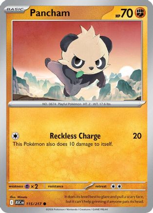 Pancham (115) - Reverse Holofoil ME Ascended Heroes - Common