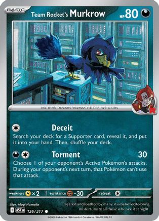 Team Rocket's Murkrow (126) - Reverse Holofoil ME Ascended Heroes - Common