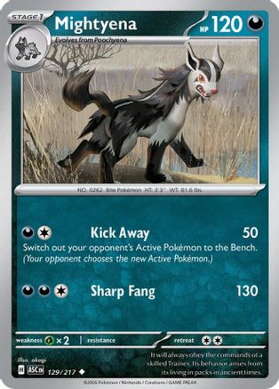 Mightyena (129/217) - Reverse Holofoil ME Ascended Heroes - Uncommon