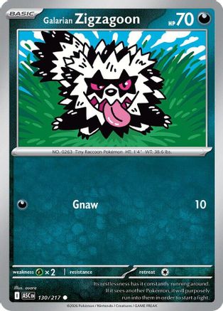 Galarian Zigzagoon (130) - Reverse Holofoil ME Ascended Heroes - Common