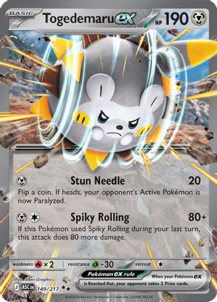 Togedemaru ex (149) - Holofoil ME Ascended Heroes - Double Rare