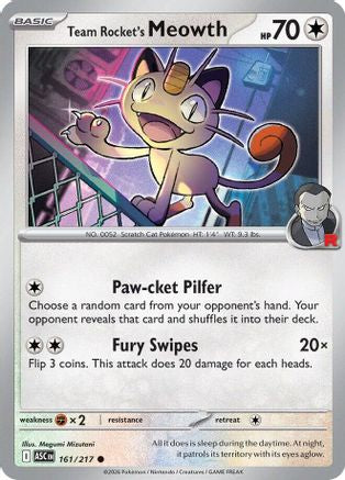 Team Rocket's Meowth (161) - Reverse Holofoil ME Ascended Heroes - Common