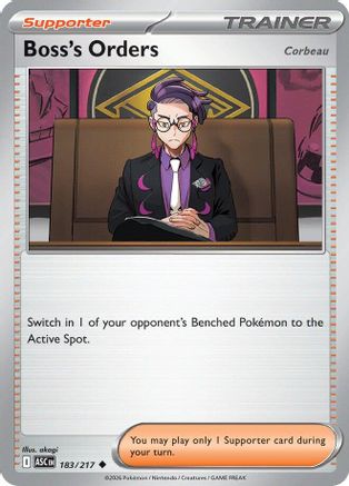 Boss's Orders [Corbeau] (183/217) - Reverse Holofoil ME Ascended Heroes - Uncommon