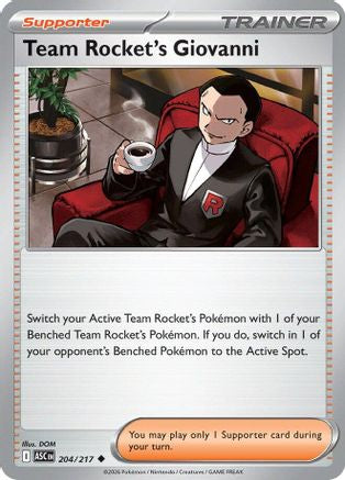 Team Rocket's Giovanni (204) - Reverse Holofoil ME Ascended Heroes - Uncommon