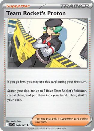 Team Rocket's Proton (208) - Reverse Holofoil ME Ascended Heroes - Uncommon