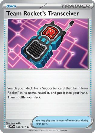 Team Rocket's Transceiver (209/217) - Reverse Holofoil ME Ascended Heroes - Uncommon