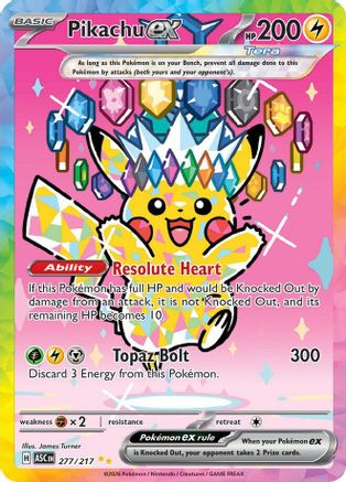 Pikachu ex (277/217) - Holofoil ME Ascended Heroes - Special Illustration Rare
