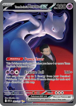 Team Rocket's Mewtwo ex (281/217) - Holofoil ME Ascended Heroes - Special Illustration Rare
