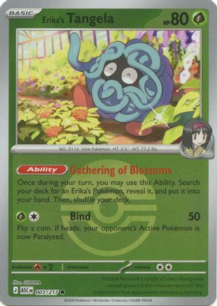 Erika's Tangela (Poke Ball) (007/217) - Reverse Holofoil ME Ascended Heroes - Common