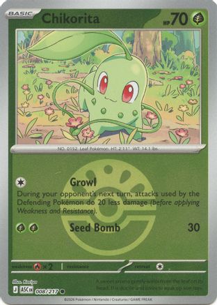 Chikorita (Friend Ball) (008) - Reverse Holofoil ME Ascended Heroes - Common