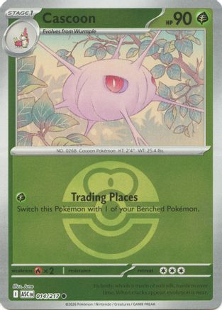 Cascoon (Love Ball) (014) - Reverse Holofoil ME Ascended Heroes - Common